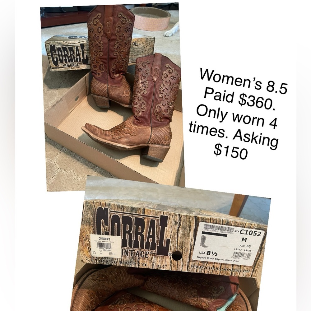 Women’s Corral cowboy boots.